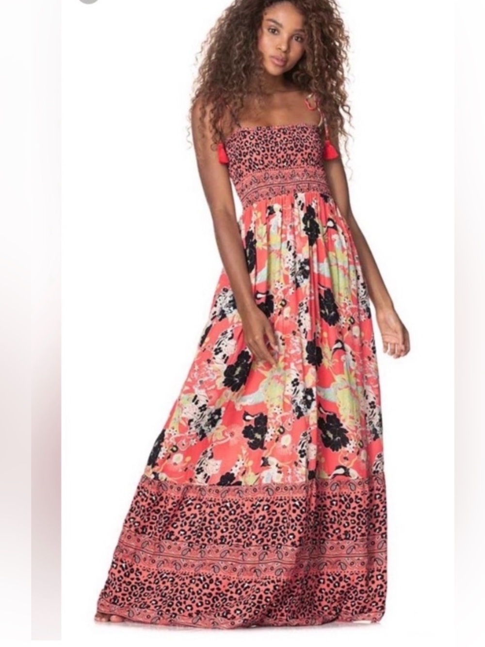 Maaji Pelican State Bewitched Maxi Dress Large Coral